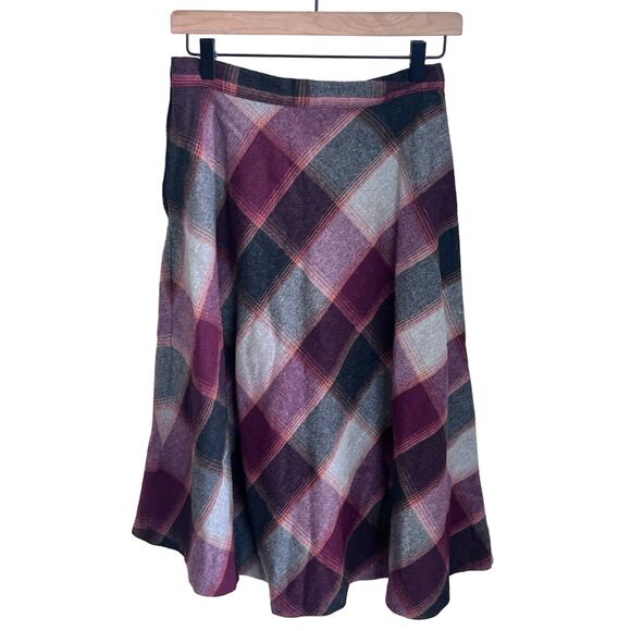 Vintage Wool Plaid Academia A Line Skirt 13 Small Ladies Garment Workers Union - Picture 1 of 7